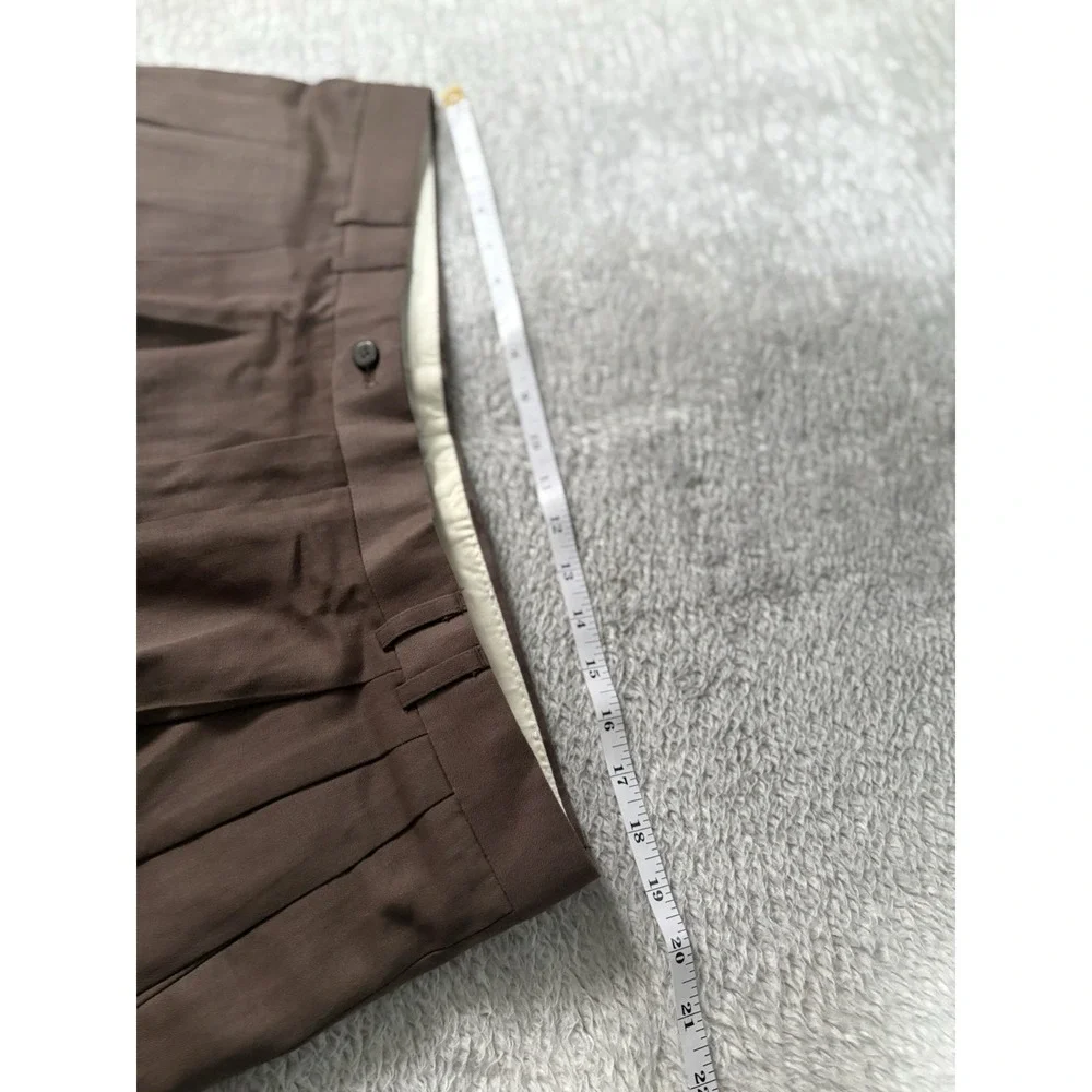 New Metropolis Pleated Straight Wool Dress Pants Size 38x30 Cuffed Trousers